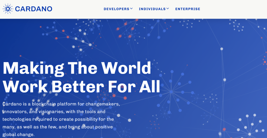 Cardano homepage